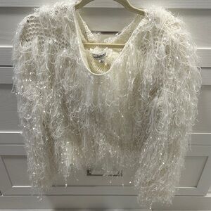 DAVI & DANI White Textured Sweater